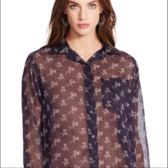 Denim & Supply RL Navy Floral Blouse - Picture 1 of 6